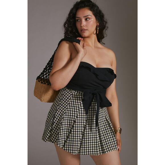 NWT Anthropologie Ruffled Tie-Front Tube Top - Medium - Picture 1 of 4